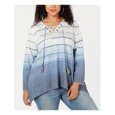Style & Co Plus Size Ombré Handkerchief-Hem Top