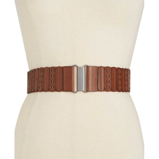 Style & Co. Women's Casual Panel Stretch Belt, Cognac, Small