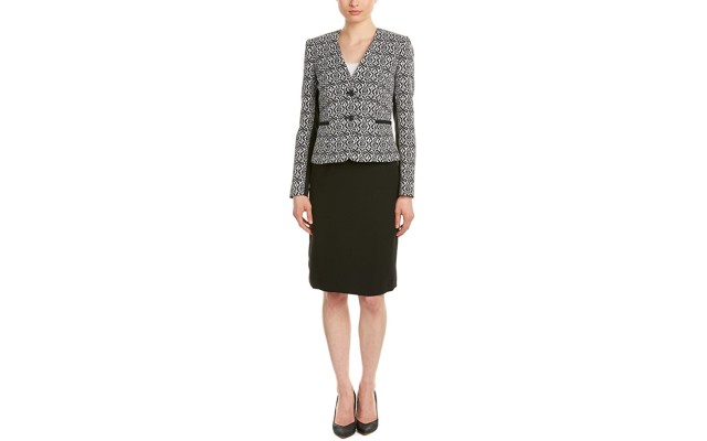  Women’s Rita Skirt Suit (White/Black, 8)