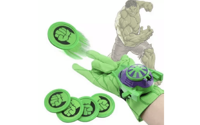  Kids Superhero Magic Gloves with Wrist Ejection Launcher, Green Giant