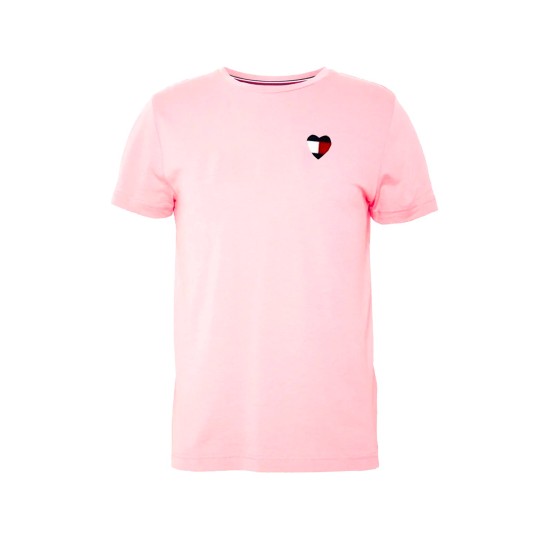 Tommy Hilfiger Logo Heart Flag Women’s Pajama T-Shirt(Pink, X-Large)