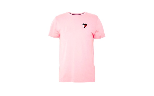 Tommy Hilfiger Logo Heart Flag Women’s Pajama T-Shirt(Pink, X-Large)