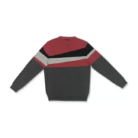 Alfani Men’s Blocked Crewneck Cotton Sweater (Red, M)