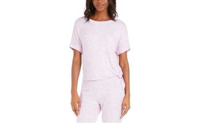  Women’s Side-Tie Pajama T-Shirt (Purple, Small)