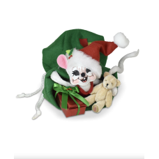 Annalee 6in Very Merry Mouse in Santas Bag