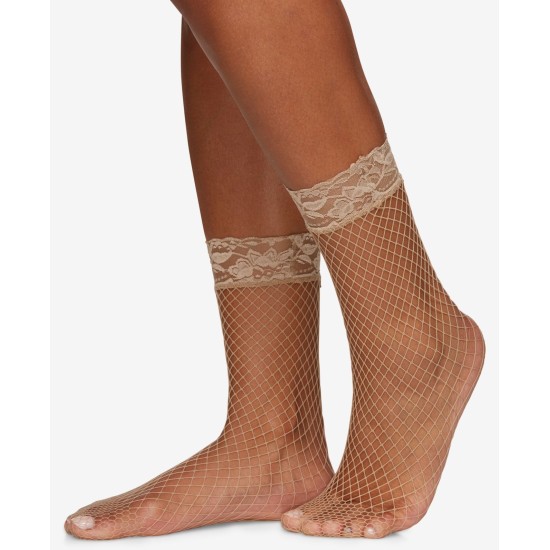  Fishnet Anklet With Lace Top