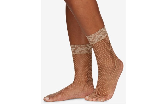 Fishnet Anklet With Lace Top