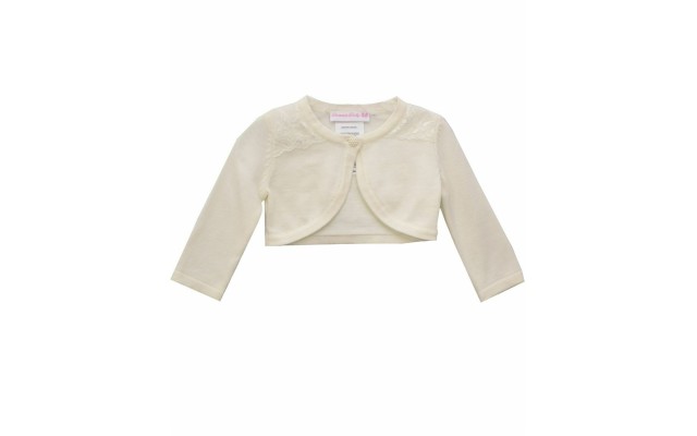  Baby Baby Girls Ivory Flyaway Cardigan With Lace Trim