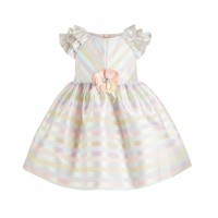 Bonnie Baby Baby Girls Pastel Striped Dress