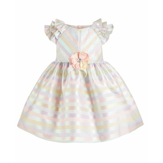 Bonnie Baby Baby Girls Pastel Striped Dress