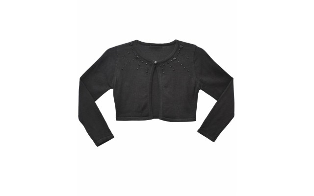 Bonnie Jean Toddler Long Sleev Embellished Fly Away Cardigan Black 2T