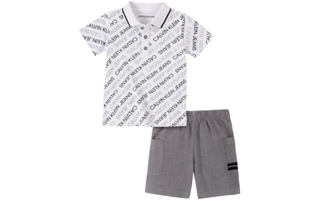  Baby Boys 2-Pc. Logo-Print Polo & Shorts Set