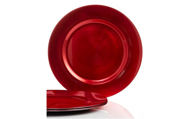  Set of 4 Red Chargers