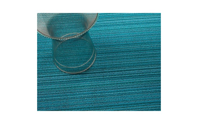  24×36 Shag Rug Turquoise Skinny Stripe