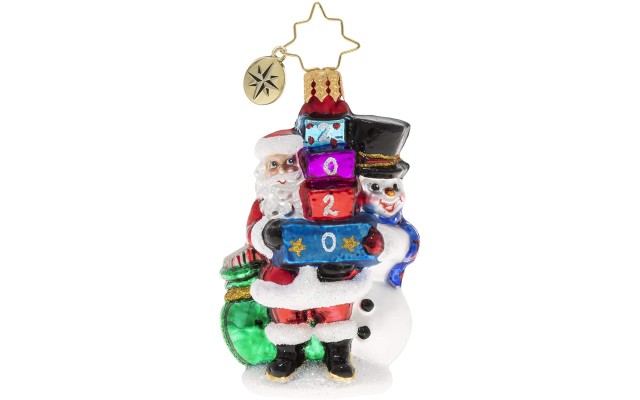  Hand-Crafted European Glass Christmas Ornament, 2020 Winter Friends Gem