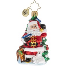 Christopher Radko Hand-Crafted European Glass Christmas Ornament, Santa’s Menagerie of Friends Gem