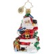  Hand-Crafted European Glass Christmas Ornament, Santa’s Menagerie of Friends Gem