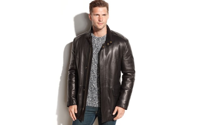  Men’s Smooth Lamb Leather Car Coat