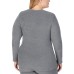  Plus Size Long Sleeve Crew Fleecewear With Stretch  Charcoal 1x