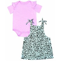 Earth By Art Eden Organic Baby 2-Piece Cheyenne Jumper Set (White, 6 Months)
