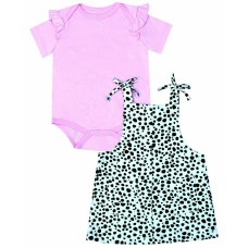 Earth By Art Eden Organic Baby 2-Piece Cheyenne Jumper Set (White, 6 Months)