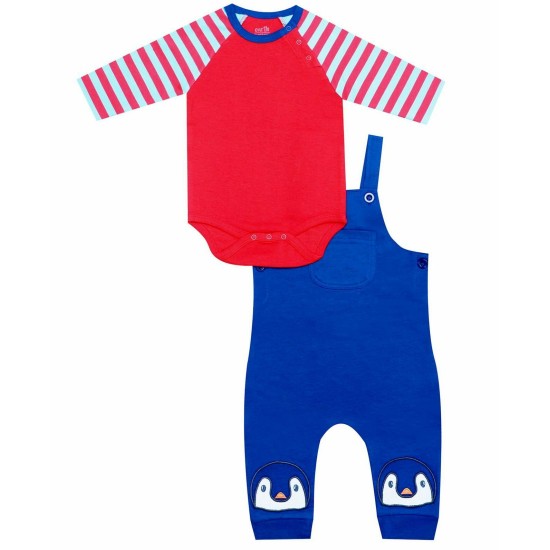 Earth By Art & Eden Organic Baby Boy 2-Piece Jack Overall Set (3 Months, Multi)