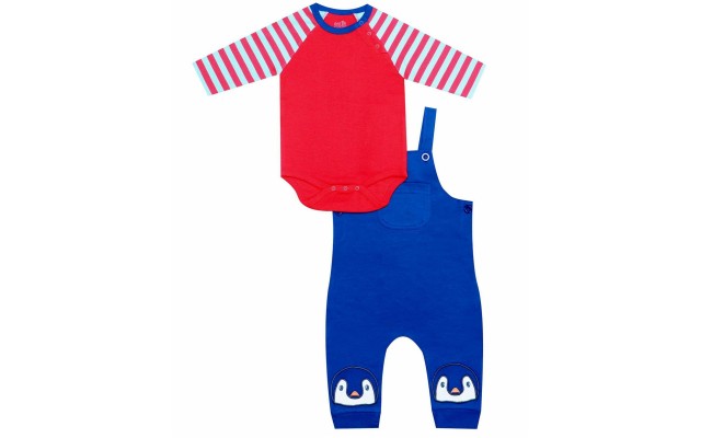 Earth By Art & Eden Organic Baby Boy 2-Piece Jack Overall Set (3 Months, Multi)