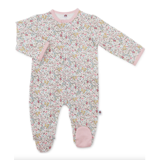 E=MC2 Pink Forest Friends Magnetic Footie (Pink, 3-6 Months)