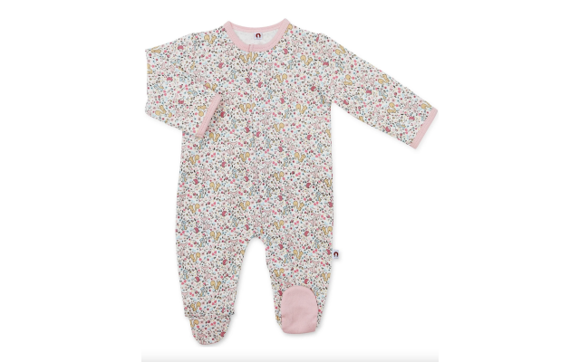  Pink Forest Friends Magnetic Footie (Pink, 3-6 Months)