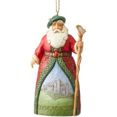 Enesco Jim Shore Heartwood Creek Santa’s Around The World Irish Hanging Ornament, 4.72 Inch