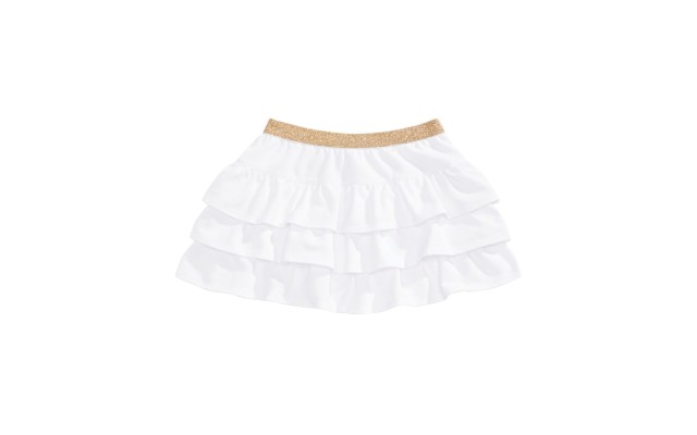  Little Girls Solid Tiered Skirt (5T-White)