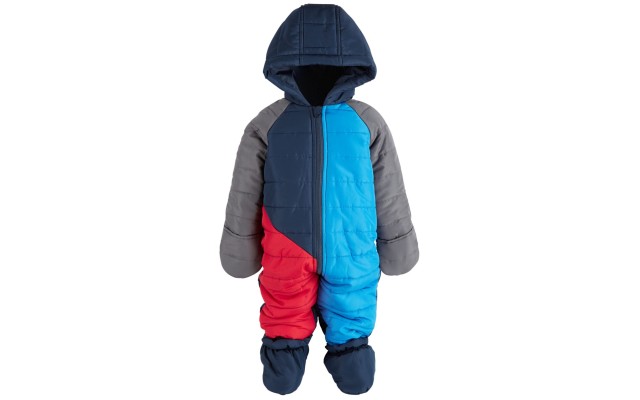  Baby Boys Colorblock Snowsuit (Blue, 3-6 Months)
