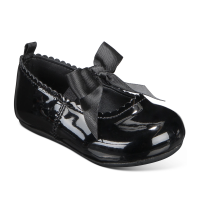 First Impressions Baby Girls Black Patent Walker Flat