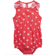 First Impressions Baby Girls Gingham Bow Cotton Sunsuit (12 Months, Red)