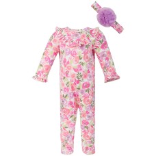 First Impressions Baby Girls Watercolor Floral Coverall Set (6-9 Months)