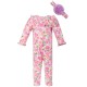  Baby Girls Watercolor Floral Coverall Set (6-9 Months)