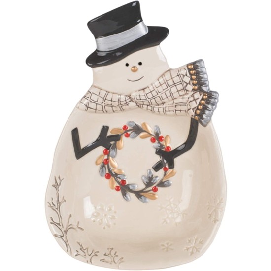  Wintry Woods Snowman Serve Bowl