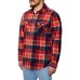  Men's Plaid Fleece Shirt, Red, 3XL
