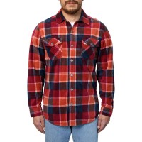 Freedom Foundry Men's Plaid Fleece Shirt, Red, Medium