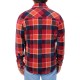  Men's Plaid Fleece Shirt, Red, Medium