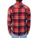  Men's Plaid Fleece Shirt, Red, Small