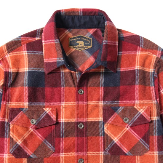  Men's Plaid Fleece Shirt, Red, Small