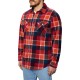  Men's Plaid Fleece Shirt, Red, Small