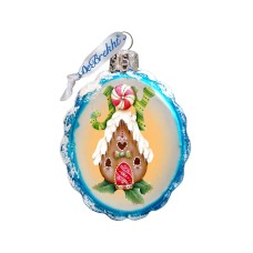 G.DeBrekht Joy Gingerbread House Hand Painted Glass Ornament