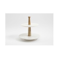 Gibson Laurie Gates Two-tier Marble Server White