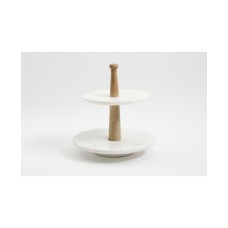 Gibson Laurie Gates Two-tier Marble Server White