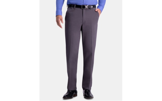  Men’s Premium Comfort Khaki Flat Front Classic Fit Pant Navy 36×29