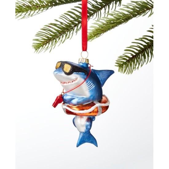  At the Beach Shark in a Life Buoy Ornament