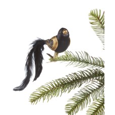Holiday Lane Black Tie Black Bird Ornament