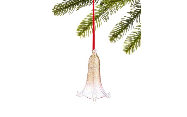  Bugs & Botanical Pink and Gold Glass Ornament